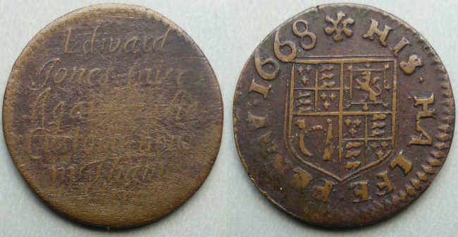 Thames Street, Edward Jones 1668 halfpenny